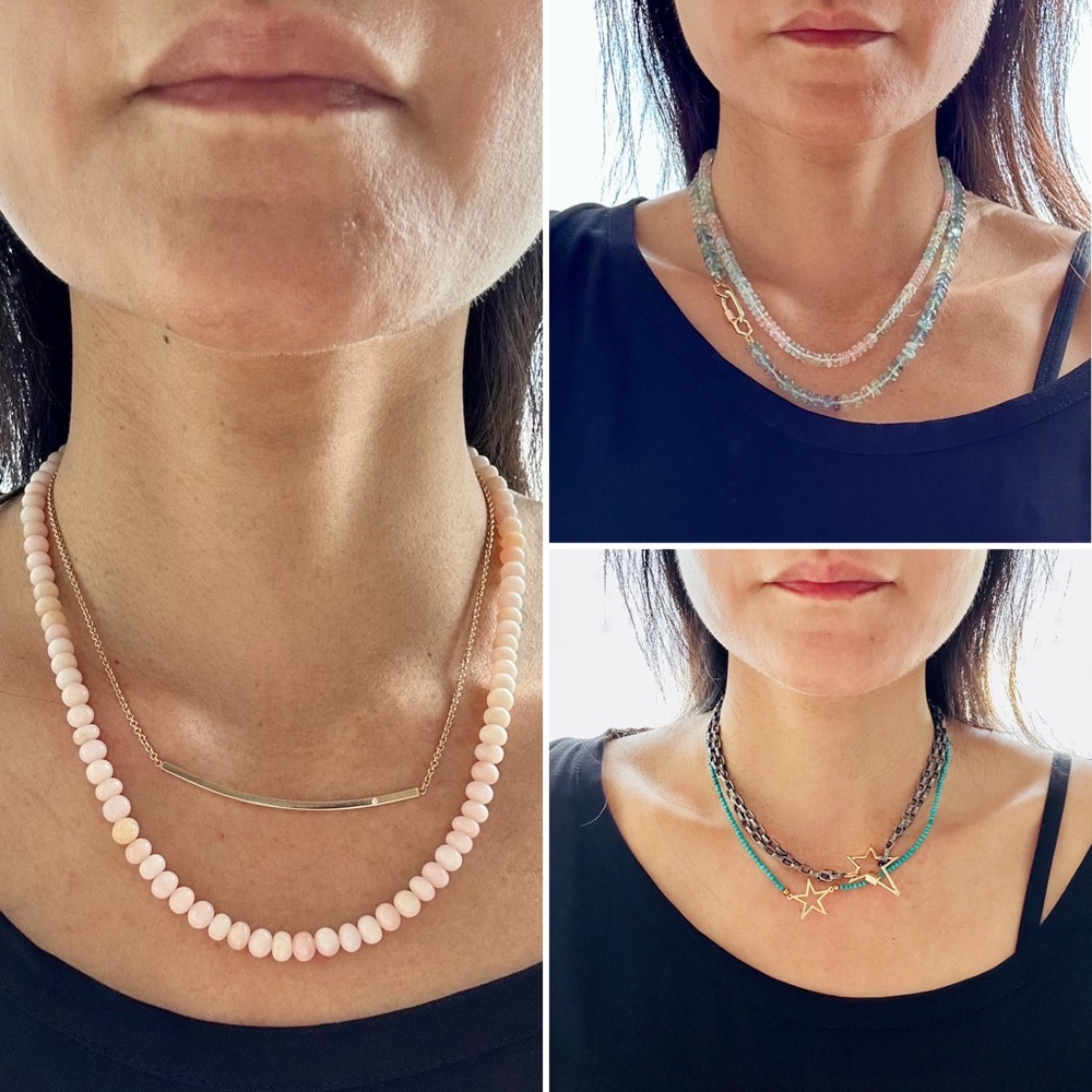 Kyanite Necklace With 10k Solid Open Ends - image 2